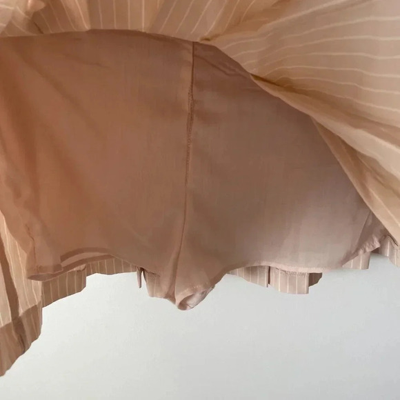 Zara Strapless Striped Pleated Hem Mini Dress Pale  Pink Size Small - Picture 12 of 15